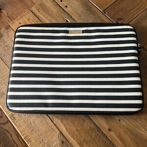 Kate Spade Black White Striped Laptop Bag